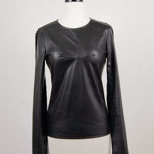 BCBG Leather Top